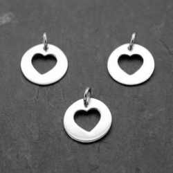 Silver Charms Charm Plate - Heart 11mm