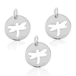 Charms Argent Lisse Charm - Libellule 11 mm