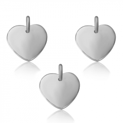 Silver Charms Charm - Smooth Heart 9*7mm
