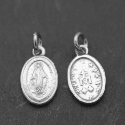 Charms Argent Lisse Charm - Médaille Vierge 10 mm