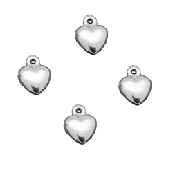 Silver Charms Charm - Heart 8mm