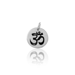 Silver Charms Charm circle - Om 10mm