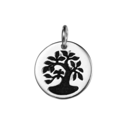 Charm Plata Lisa Charm Circulo 10mm - Arbol