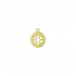 Charm Glattes Silber Charm - Schnee - 10 mm - Vergoldet und rhodiniertes Silber