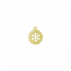 Charm Plata Lisa Charm - Nieve - 10 mm - Bañado Oro y Plata Rodiada