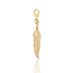 Charm Plata Lisa Charm Plata - Pluma 25mm