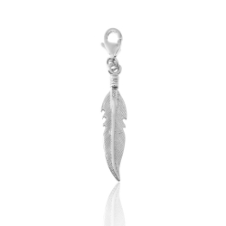 Charm Plata Lisa Charm Plata - Pluma 25mm