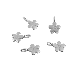 Charm Glattes Silber Charm Silber - Blumenmotiv 13 mm