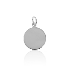 Charm Glattes Silber Charm Silber - Kreis - Silber 14 mm