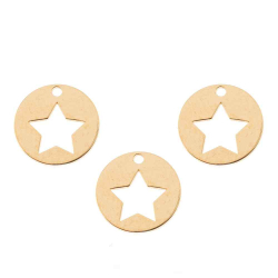 Silver Charms Charm - Star Plate - 10mm