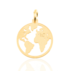 Charm Plata Lisa Charm - Mundo - 12mm
