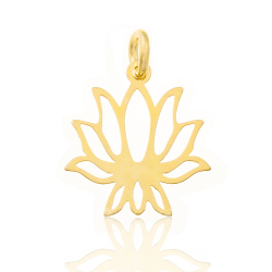 Charm Plata Lisa Charm - Flor de Loto - 14mm