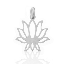 Charms Argent Lisse Charm - Fleur de Lotus - 14 mm