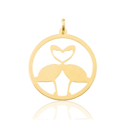 Charm Plata Lisa Charm - Pajaro-Corazon - 15mm