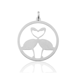 Silver Charms Charm - Bird-Heart - 15mm