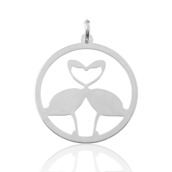 Charm Plata Lisa Charm - Pajaro-Corazon - 20mm