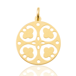 Silver Charms Charm Circle - Clover 15mm