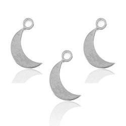 Charm Glattes Silber Charm - Mond 8 x 3 mm