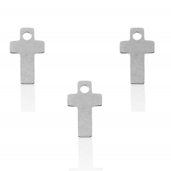 Charm Glattes Silber Charm - Kreuz 4 x 7 mm