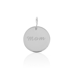 Charms Argent Lisse Charm - Mom - 13 mm