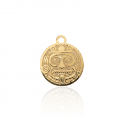 Charm Glattes Silber Charm - Azteken-Sonne - 13 mm