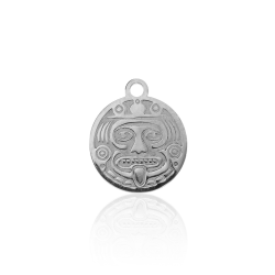 Charm Plata Lisa Charm - Azteca Sol - 13mm