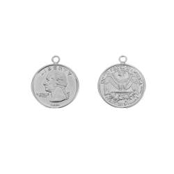 Charm Plata Lisa Charm - Quarter Dollar - 16mm