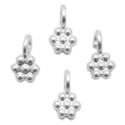 Charm Glattes Silber Charm - Blumenmotiv 5 x 5 mm