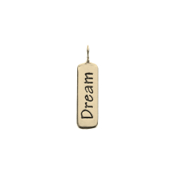 Charm Glattes Silber Charm Plakette - Dream 16 x 5 mm