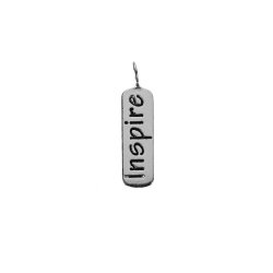 Charm Glattes Silber Charm Plakette - Inspire 16 x 5 mm