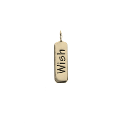 Charm Plata Lisa Charm Placa - Wish 16*5mm