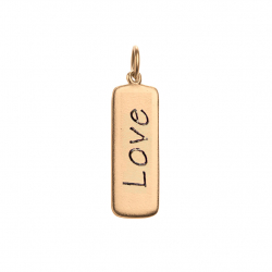 Charm Plata Lisa Charm Placa - Love - 11*8mm