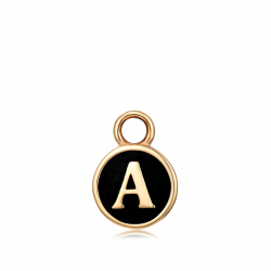 Steel Charms Steel Charm - Letter Enamel 10mm - Gold Plated