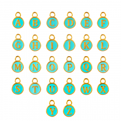 Charm Acero Charms Acero  - Letra Enamel 10 mm - Bañado Oro