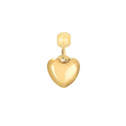  Charm Steel - Sliding Heart 8mm - Gold and Steel Color