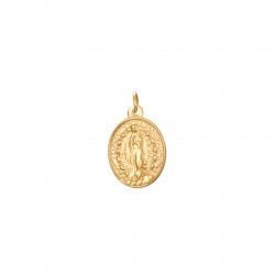 Steel Charms Scapular Steel Charm - Virgin of Guadalupe - 9 * 11 mm - Color Gold