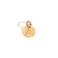  Charm - Letter 8mm - Gold Plated and Steel