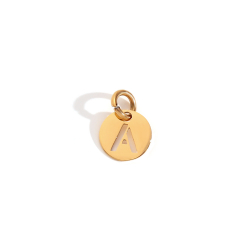  Charm - Lettre 8 mm - Dorure Or et Acier