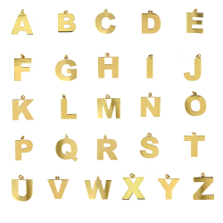 Steel Charms Charm - Letter 20 mm - Gold Plated and Steel