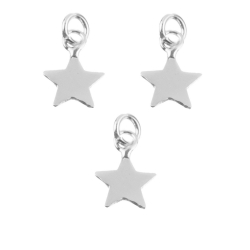 Charm Plata Lisa Charm Estrella - 5mm - 5u