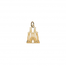 Charm Plata Lisa Charm - Sagrada Familia - 16 mm - Bañado Oro y Plata Rodiada