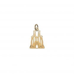 Charm Plata Lisa Charm - Sagrada Familia - 16 mm - Bañado Oro y Plata Rodiada