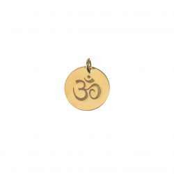 Silver Charms Charm - OM - 15 mm - Gold Plated and Rhodium Silver