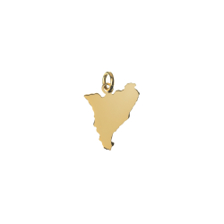 Silver Charms Charm - Map of Catalonia - 14 * 13 mm - Gold Plated and Rhodium Silver