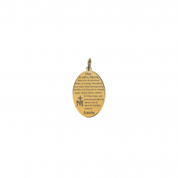 Charm Plata Lisa Charm - Ave María - 18 * 12 mm - Bañado Oro y Plata Rodiada