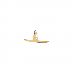 Charm Plata Lisa Charm - Kayak - 11 * 27 mm - Bañado Oro y Plata Rodiada