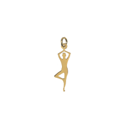 Silver Charms Charm - Yoga - 20 * 6 mm - Gold Plated and Rhodium Silver