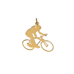 Charm Plata Lisa Charm - Ciclismo - 19 * 22 mm - Bañado Oro y Plata Rodiada