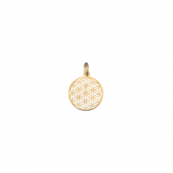 Charm Plata Lisa Charm - Mandala 12mm - Plata Rodiada y Bañado Oro