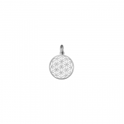 Charm Glattes Silber Charm - Mandala 12 mm - Rhodiniertes Silber und Vergoldet